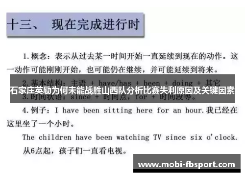 石家庄英励为何未能战胜山西队分析比赛失利原因及关键因素
